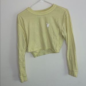 yellow playbunny long sleeve crop